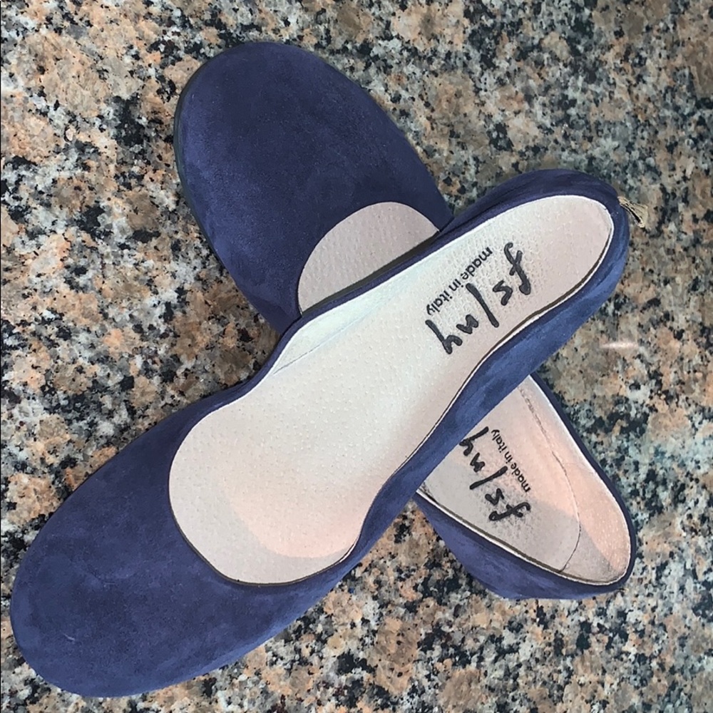French Soles New York blue suede flats (FS/NY)